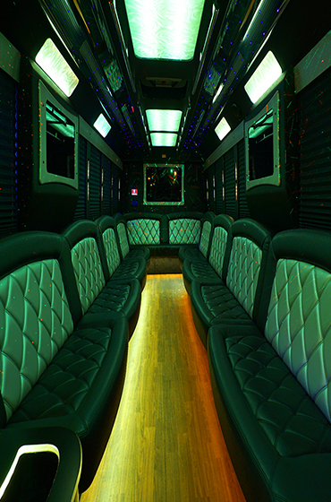 Party bus with bar area